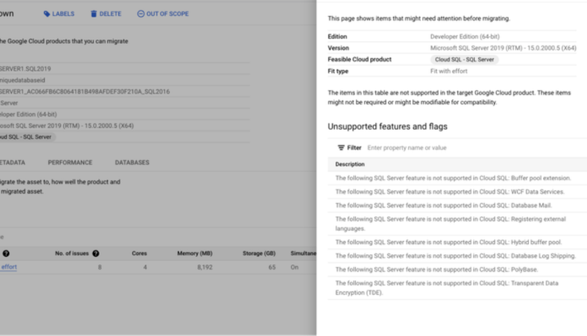 Discover and assess your database workloads migration to Google Cloud using Migration Center