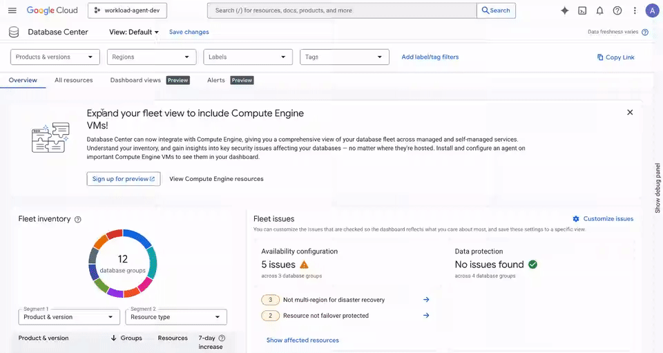 Monitor your databases on Compute Engine with Database Center